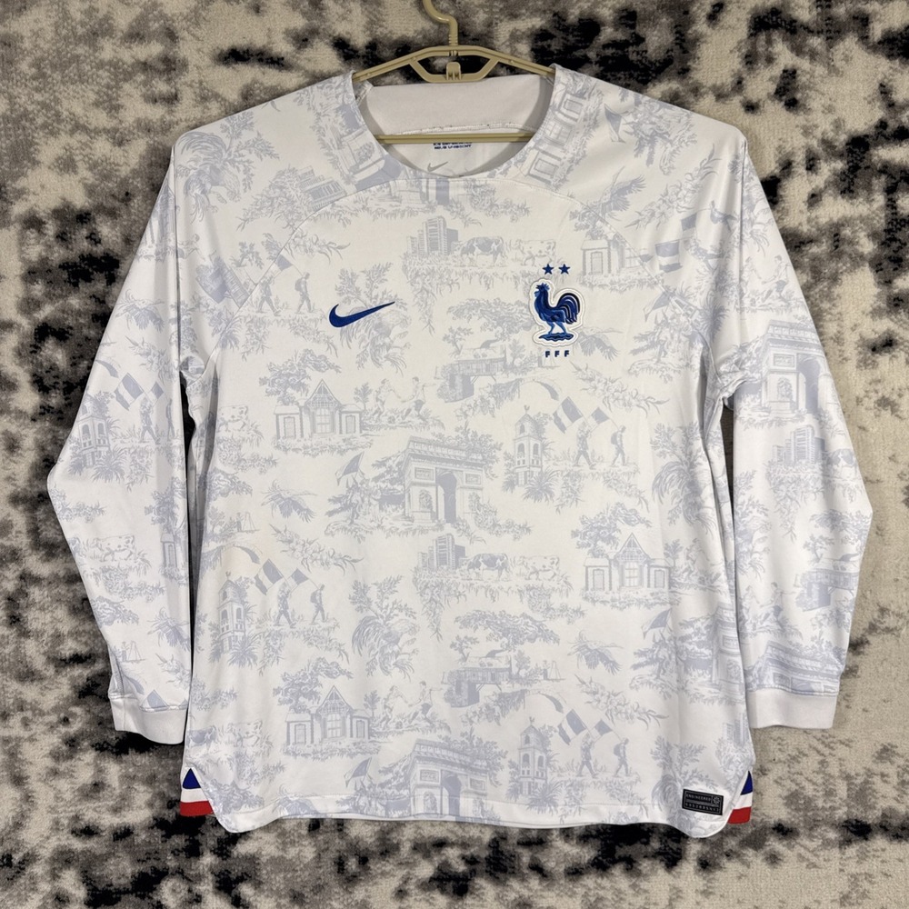 Nike France Away Jersey Mens Size XXL World Cup 2022 Long Sleeve Arc De Triomphe